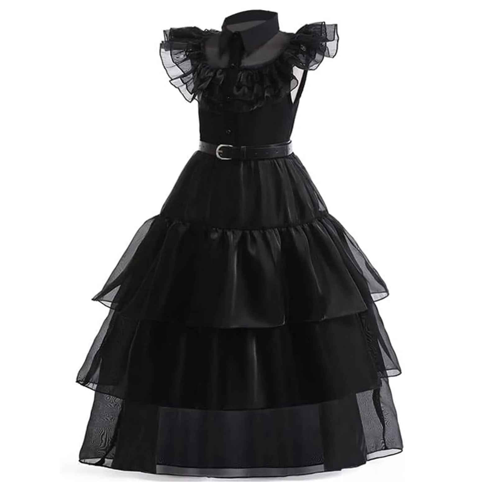 Wednesday Addams Costume Dress, 4-13 Years Outfits with Accessories Dress up Set, Family Gothic Halloween Cosplay Party 140