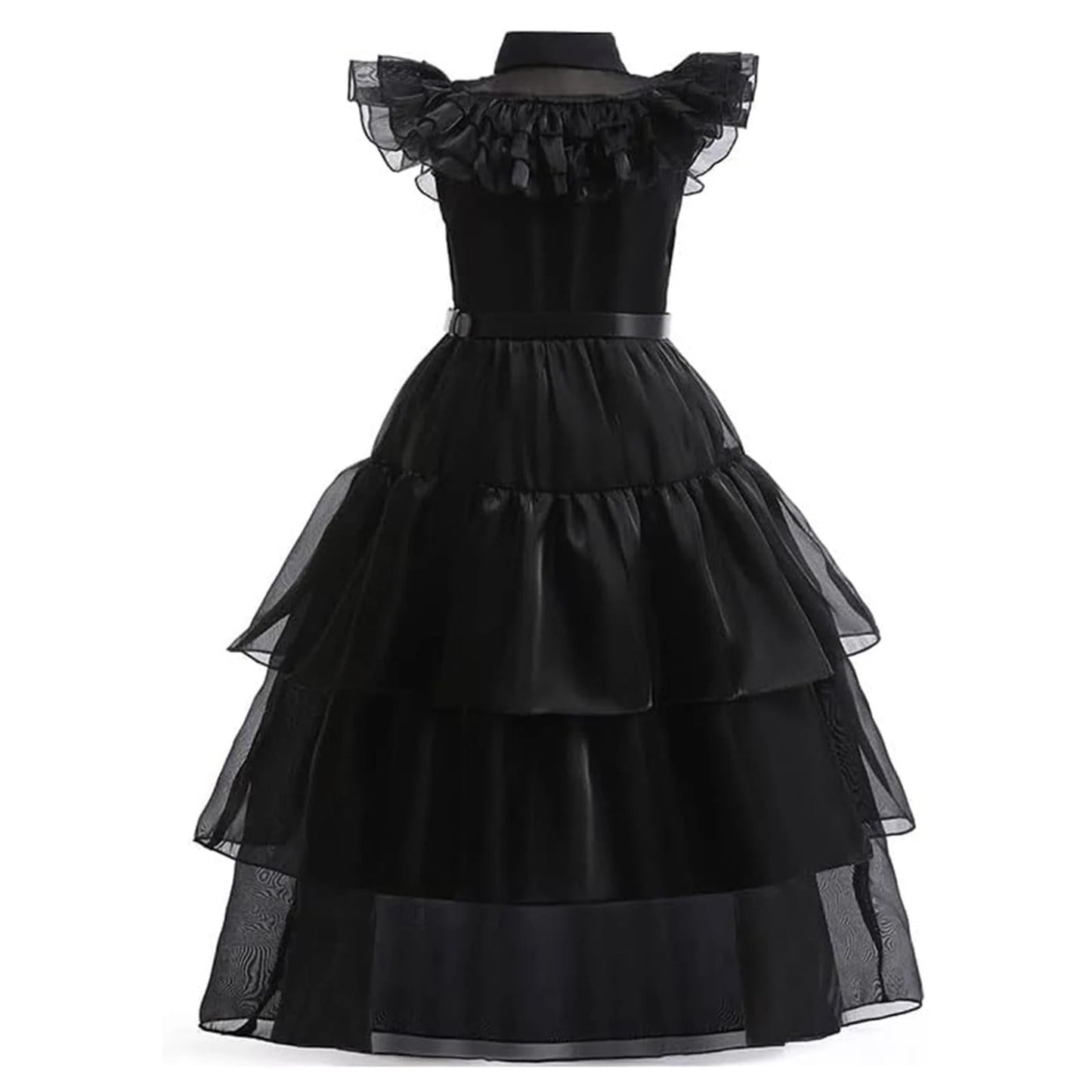 Wednesday Addams Costume Dress, 4-13 Years Outfits with Accessories Dress up Set, Family Gothic Halloween Cosplay Party 140