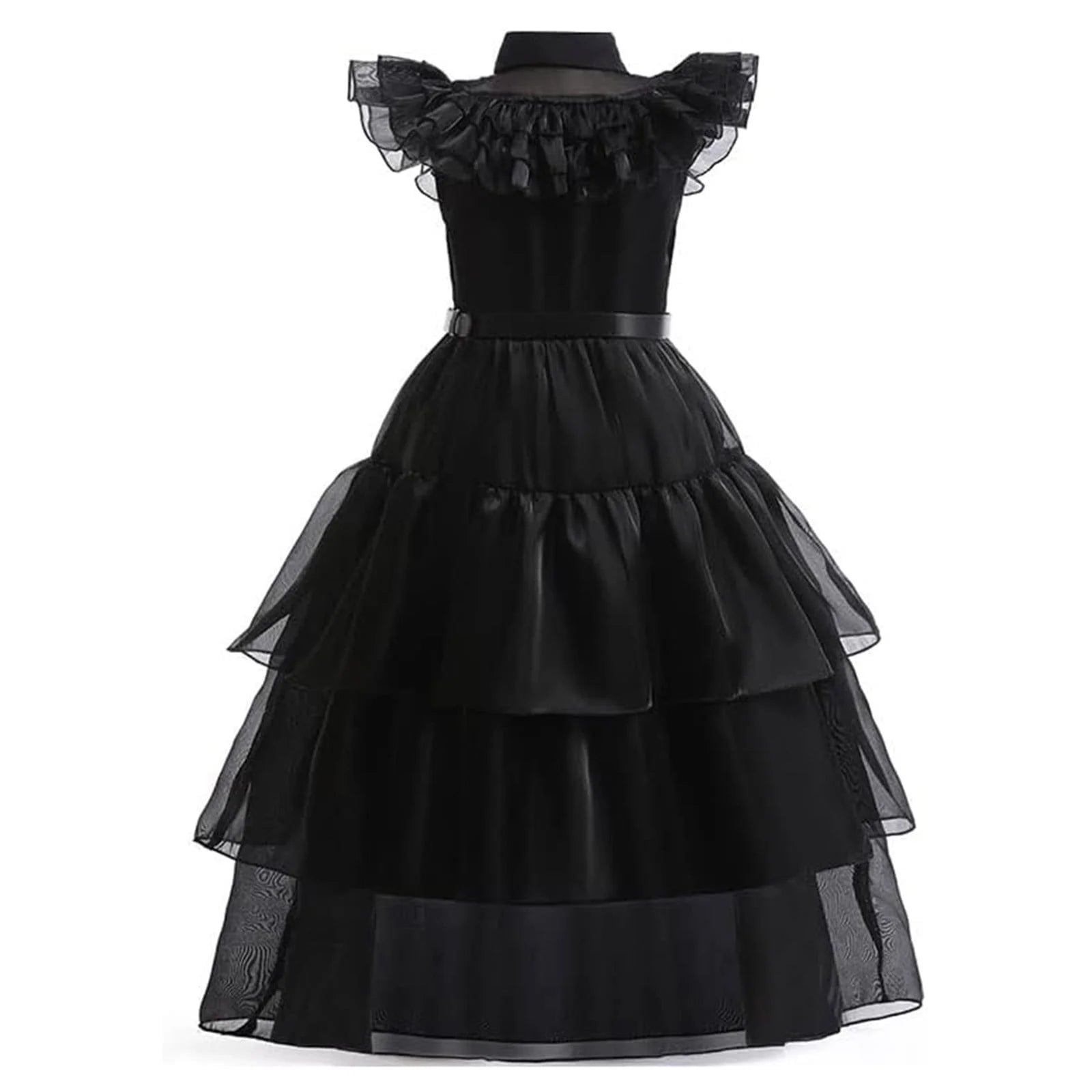 Wednesday Addams Costume Dress, 4-13 Years Outfits with Accessories Dress up Set, Family Gothic Halloween Cosplay Party 140